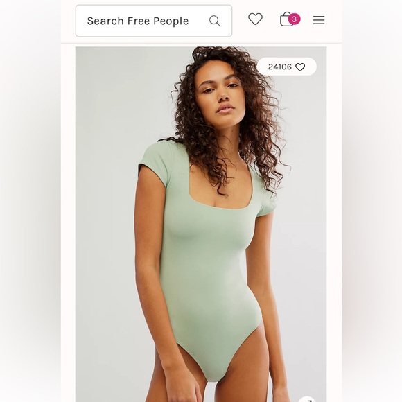 Free People Pink Square Neck Bodysuit - Picture 4 of 12